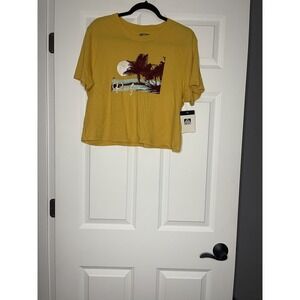 Reef Cropped Graphic Tee Shirt multicolor large NWT